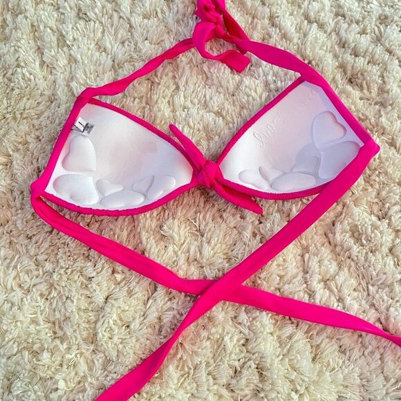 New Luli Fama Pink fuchsia halter strap bikini top - Picture 3 of 4